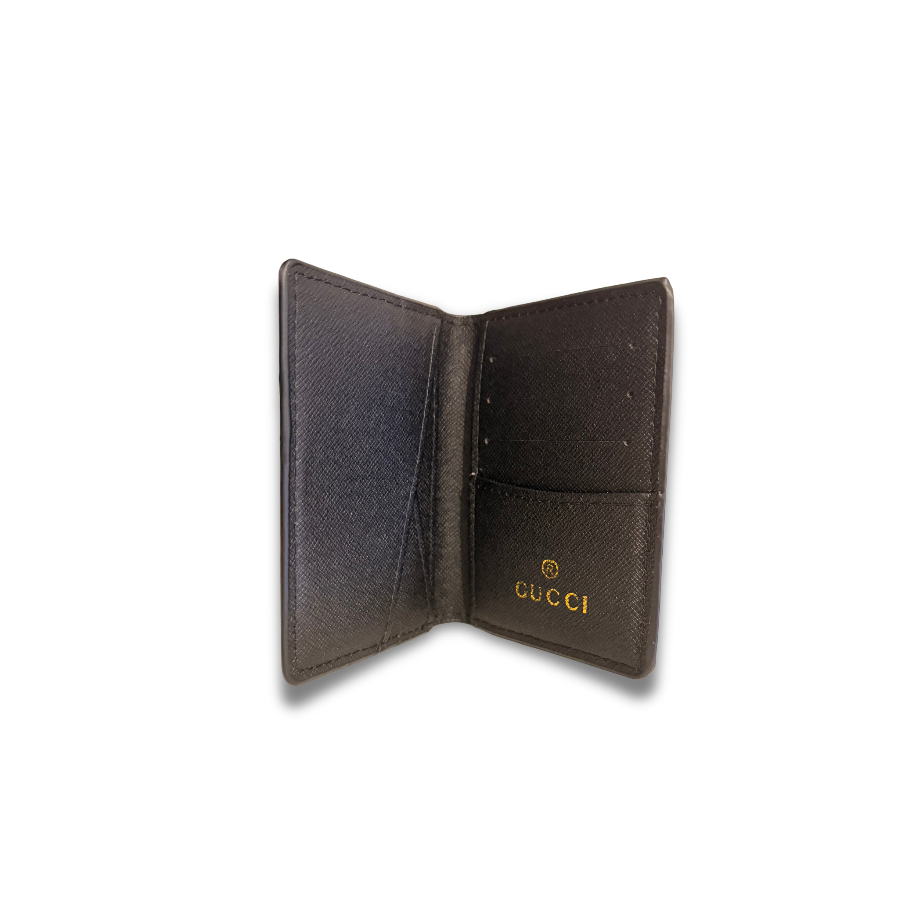 GUCCI GG CANVAS FLIP CARD HOLDER - BLACK