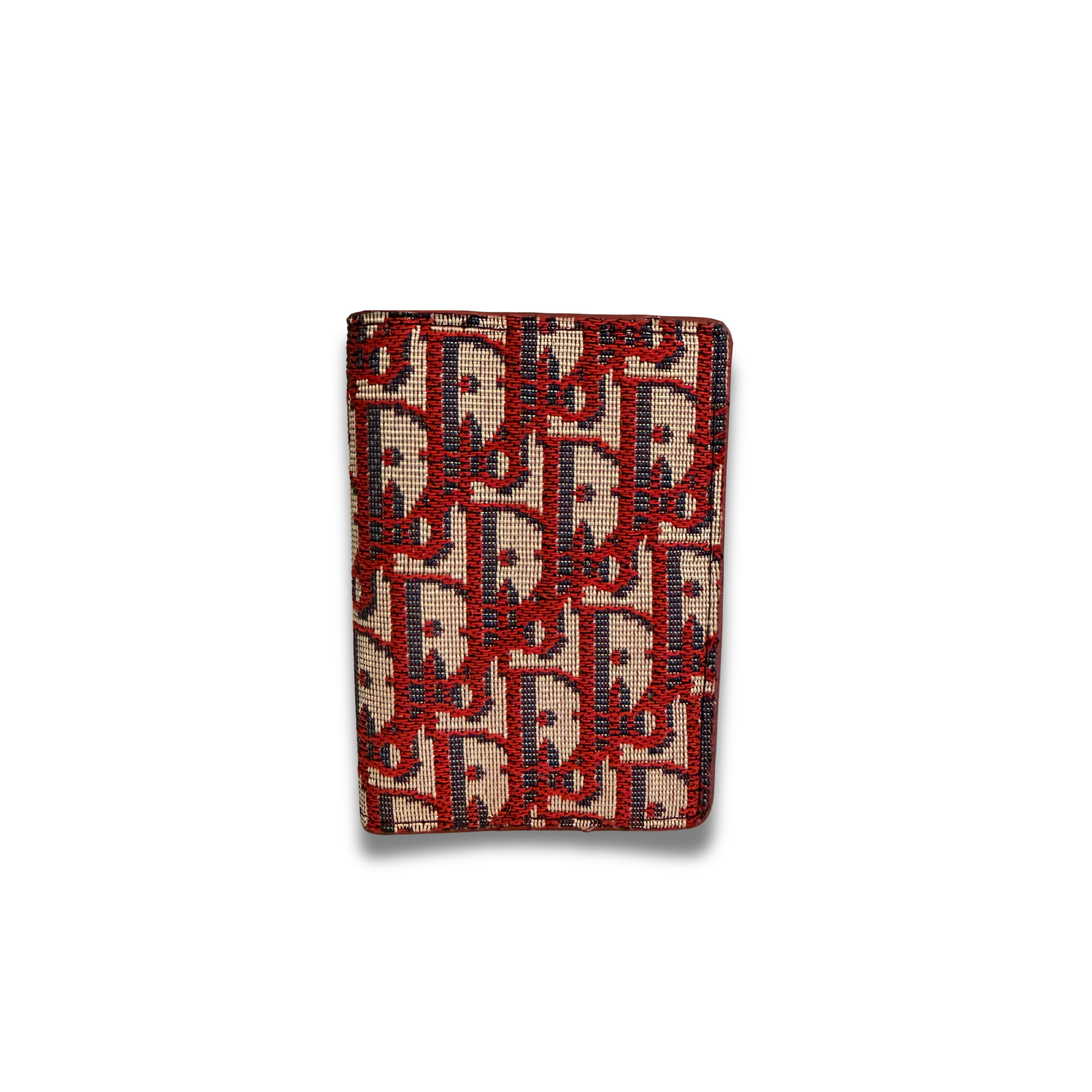 DIOR CANVAS FLIP CARD HOLDER - RED