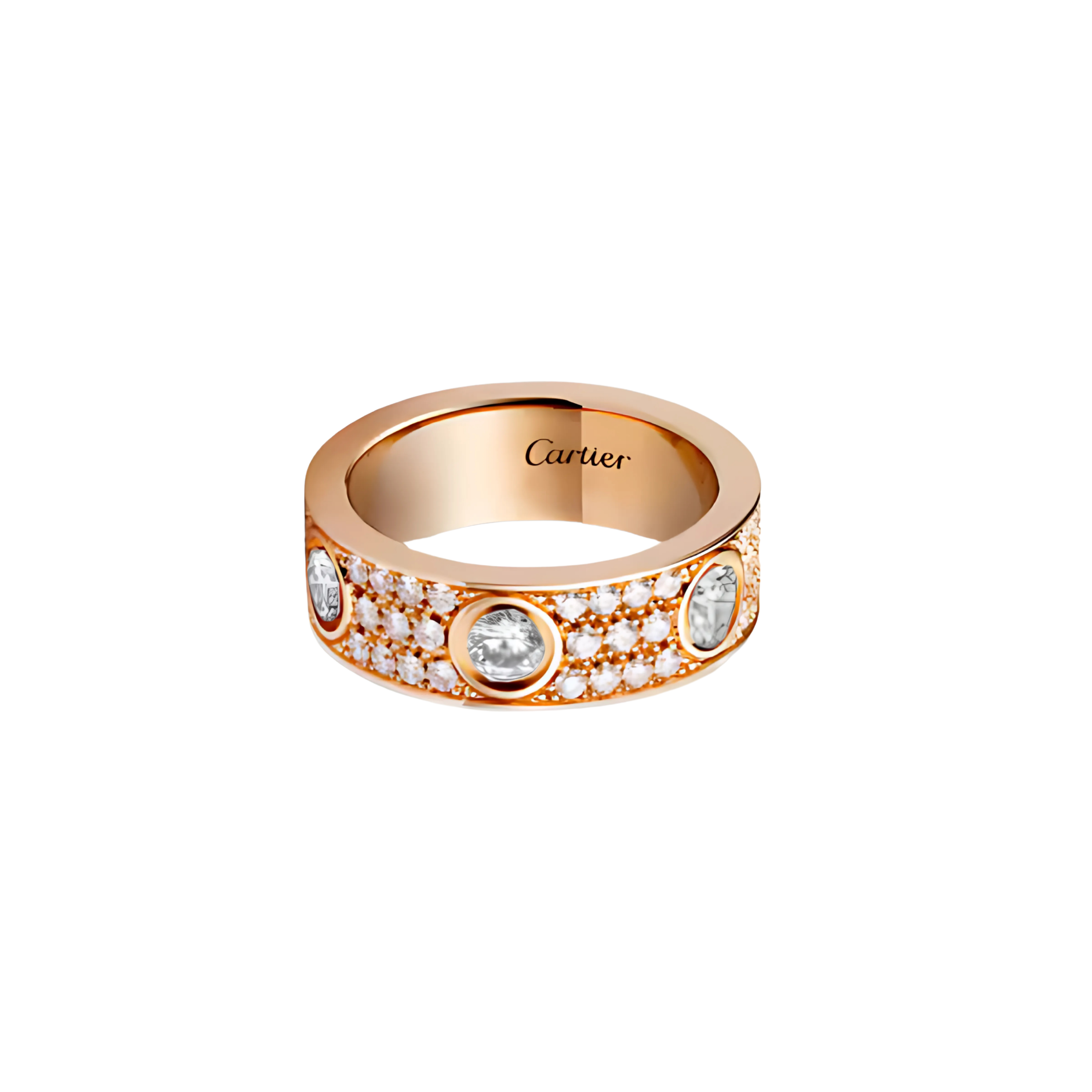 CARTIER LOVE RING PAVED - DIAMANTE/ROSE GOLD