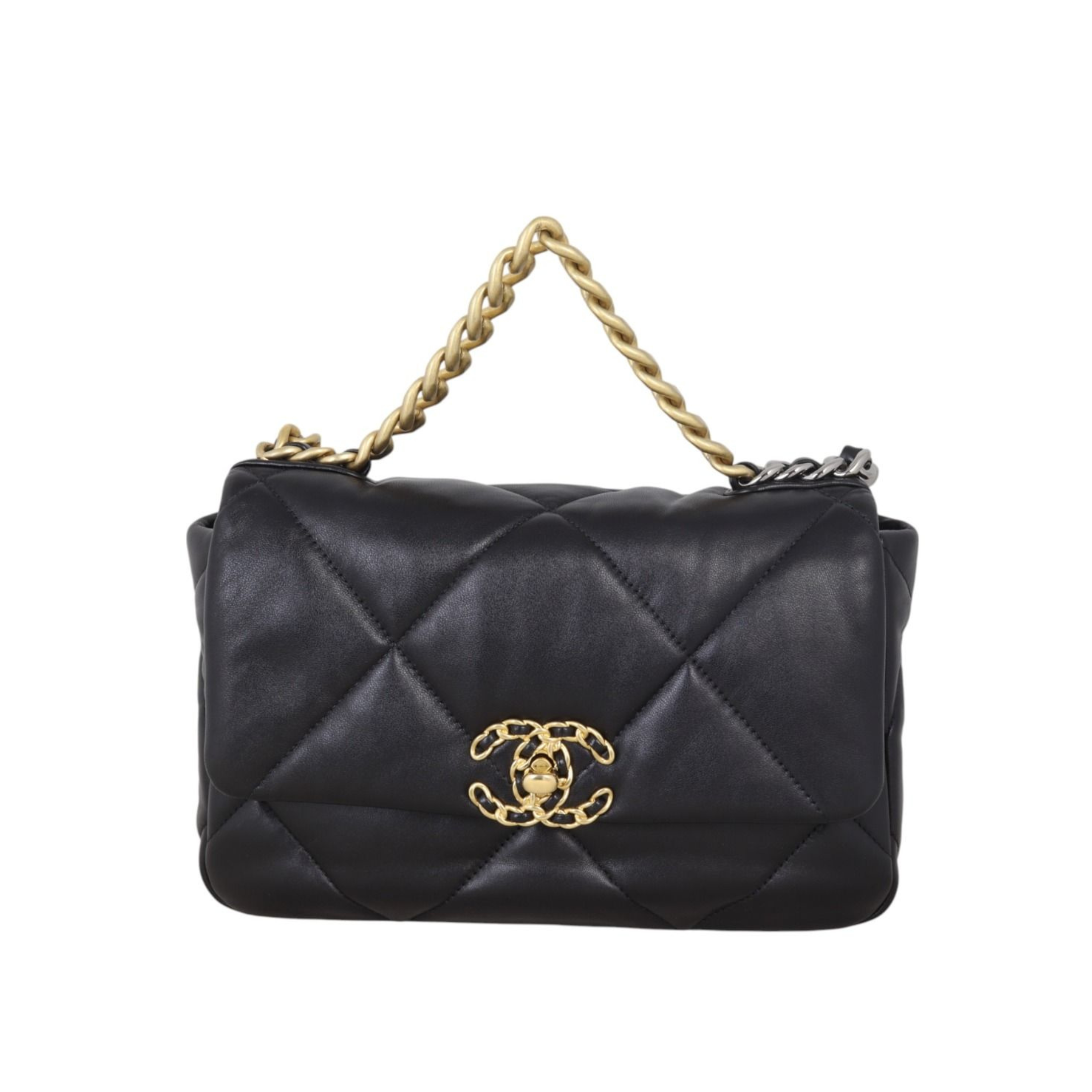 CHANEL LARGE QUILTED FLAP BAG - BLACK