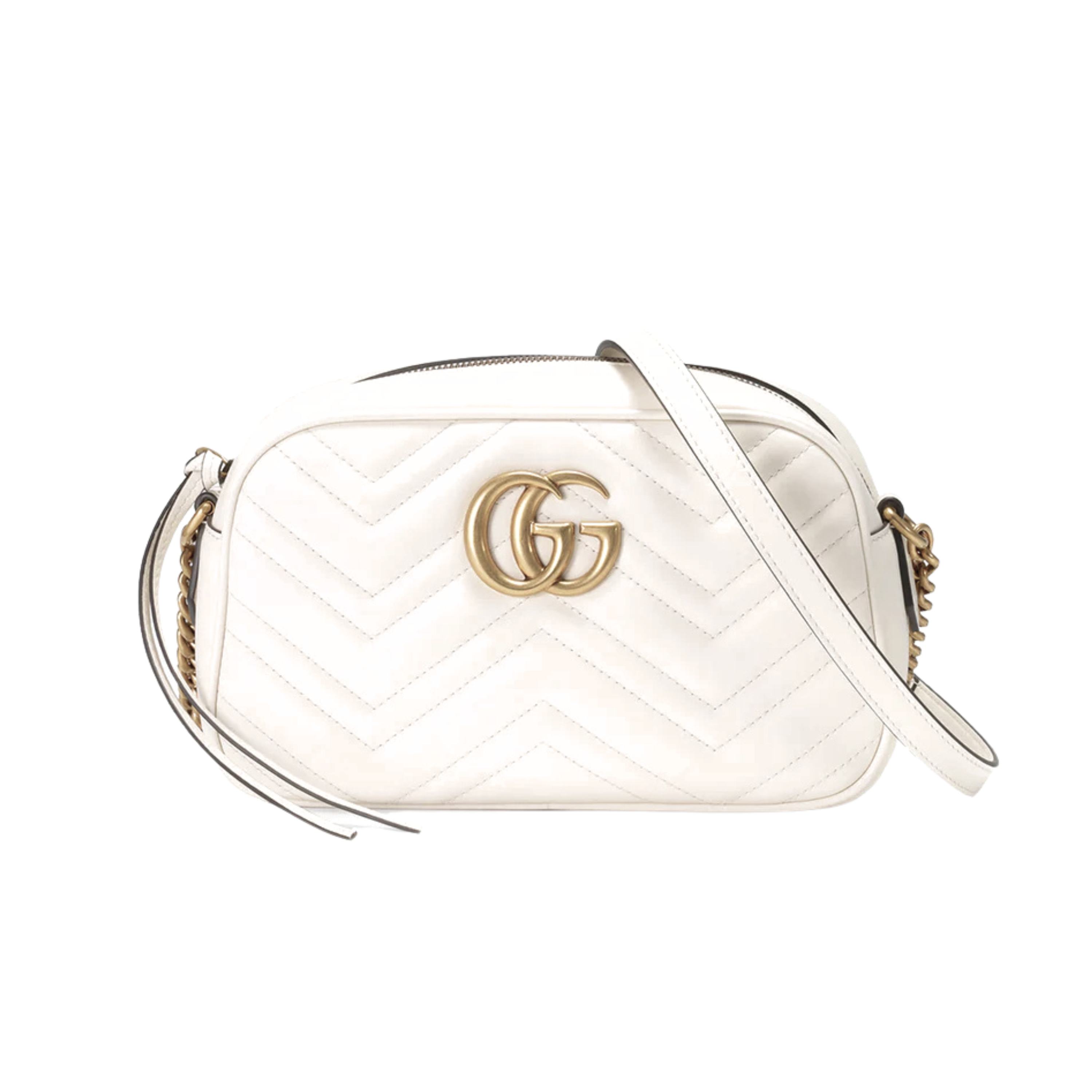 GUCCI GG MARONT MATELASSE MINI BAG - WHITE