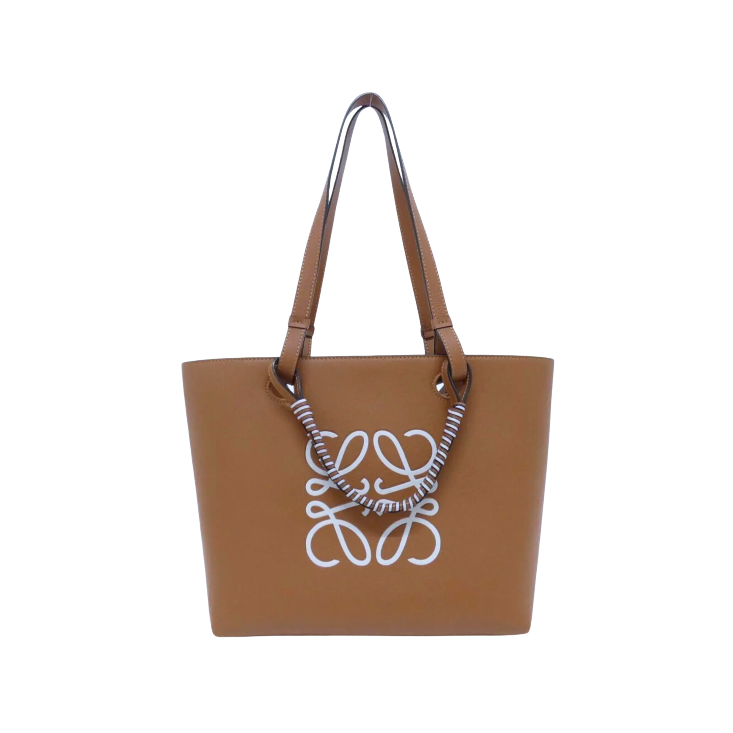 LOEWE ANAGRAM TOTE BAG - BROWN/WHITE