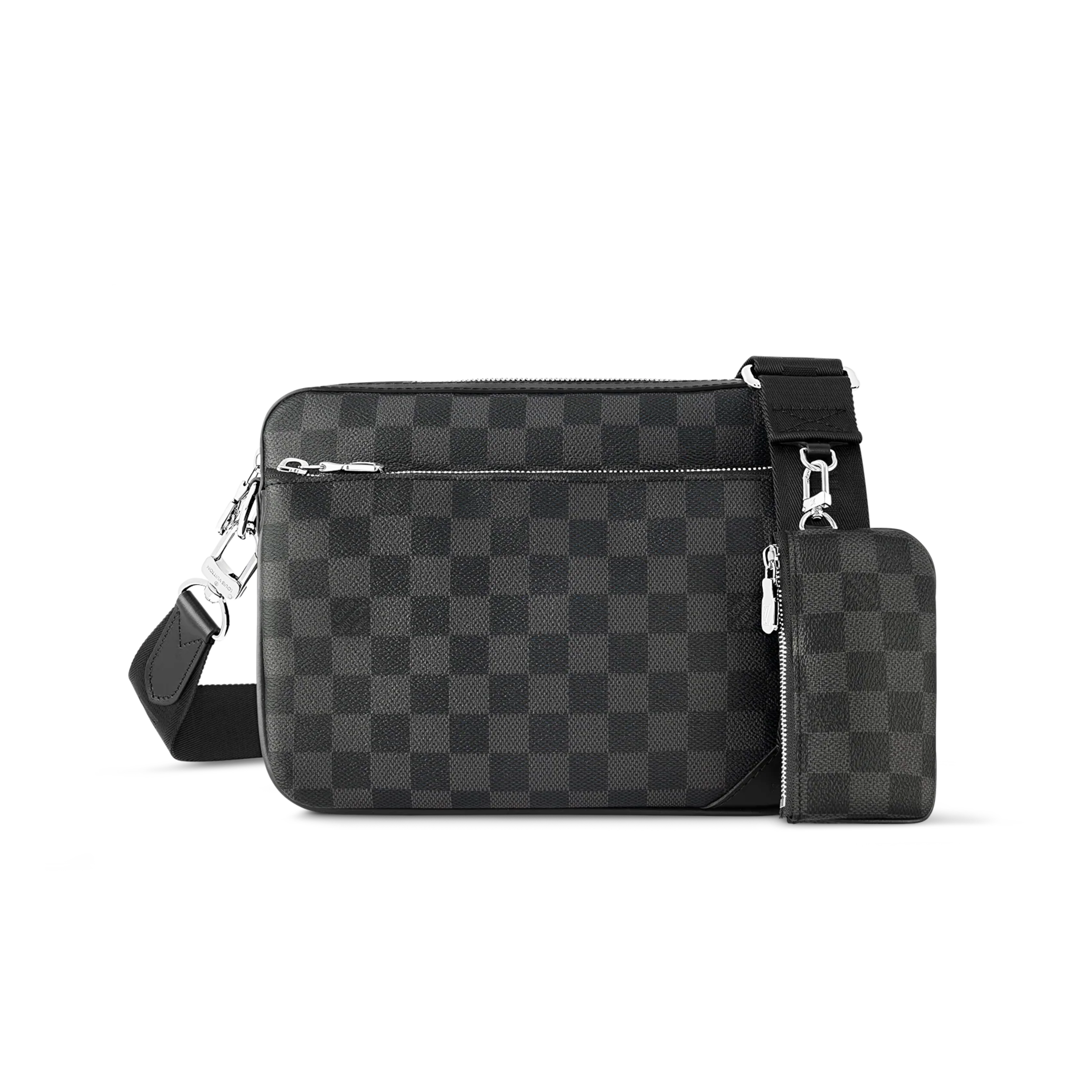 LOUIS VUITTON TRIO MESSENGER MONOGRAM BAG - BLACK/GREY