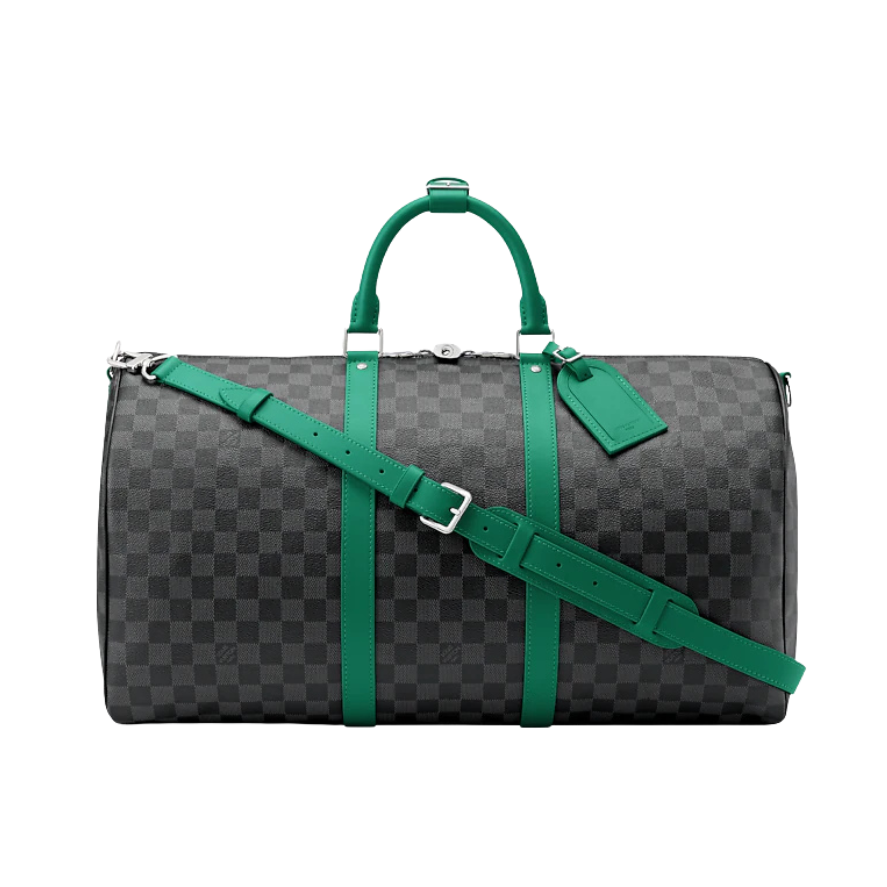 LOUIS VUITTON KEEPALL BANDOULIERE DAMIER DUFFEL BAG - BLACK/GREEN