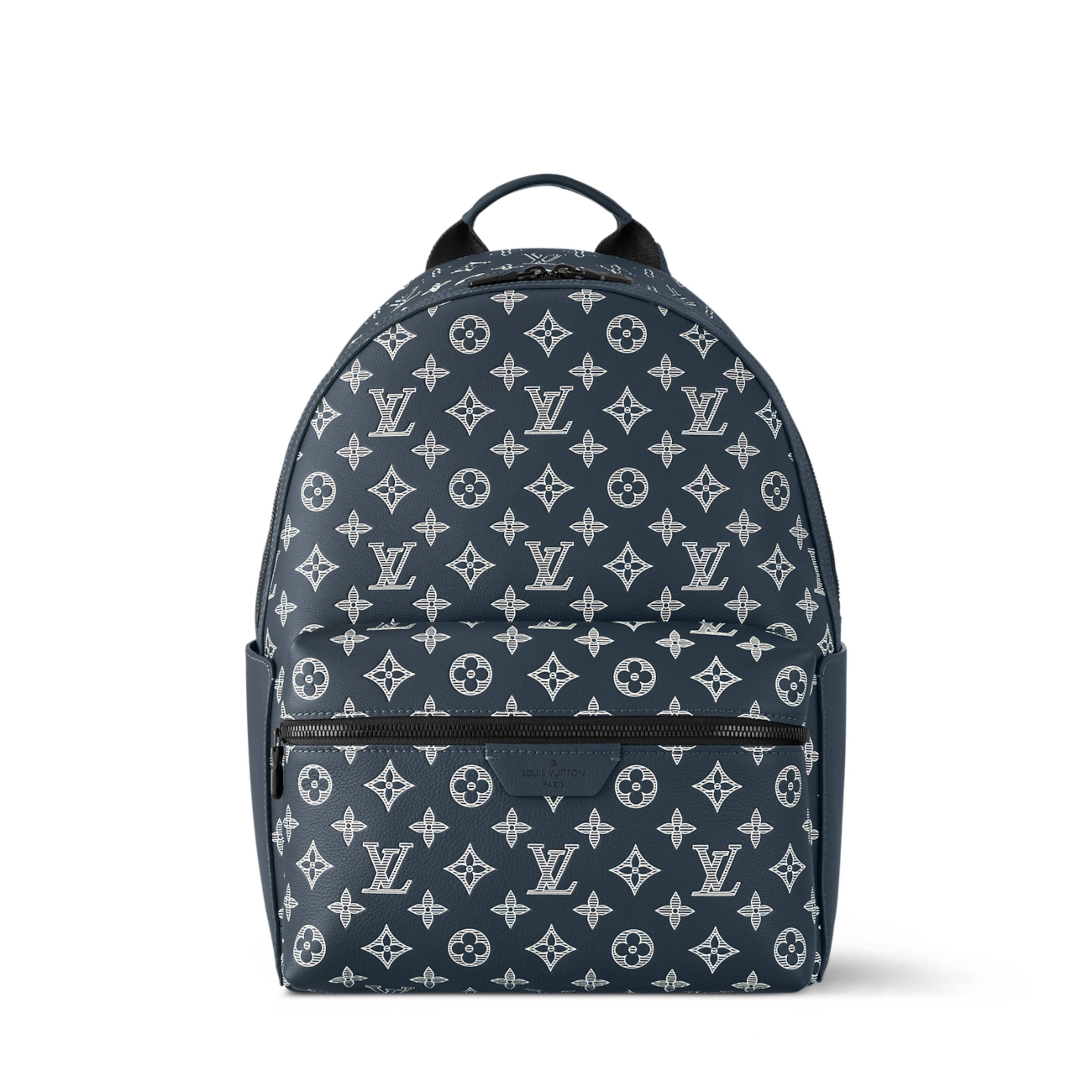 LOUIS VUITTON DISCOVERY EMBOSSED MONOGRAM BACKPACK - NAVY/WHITE