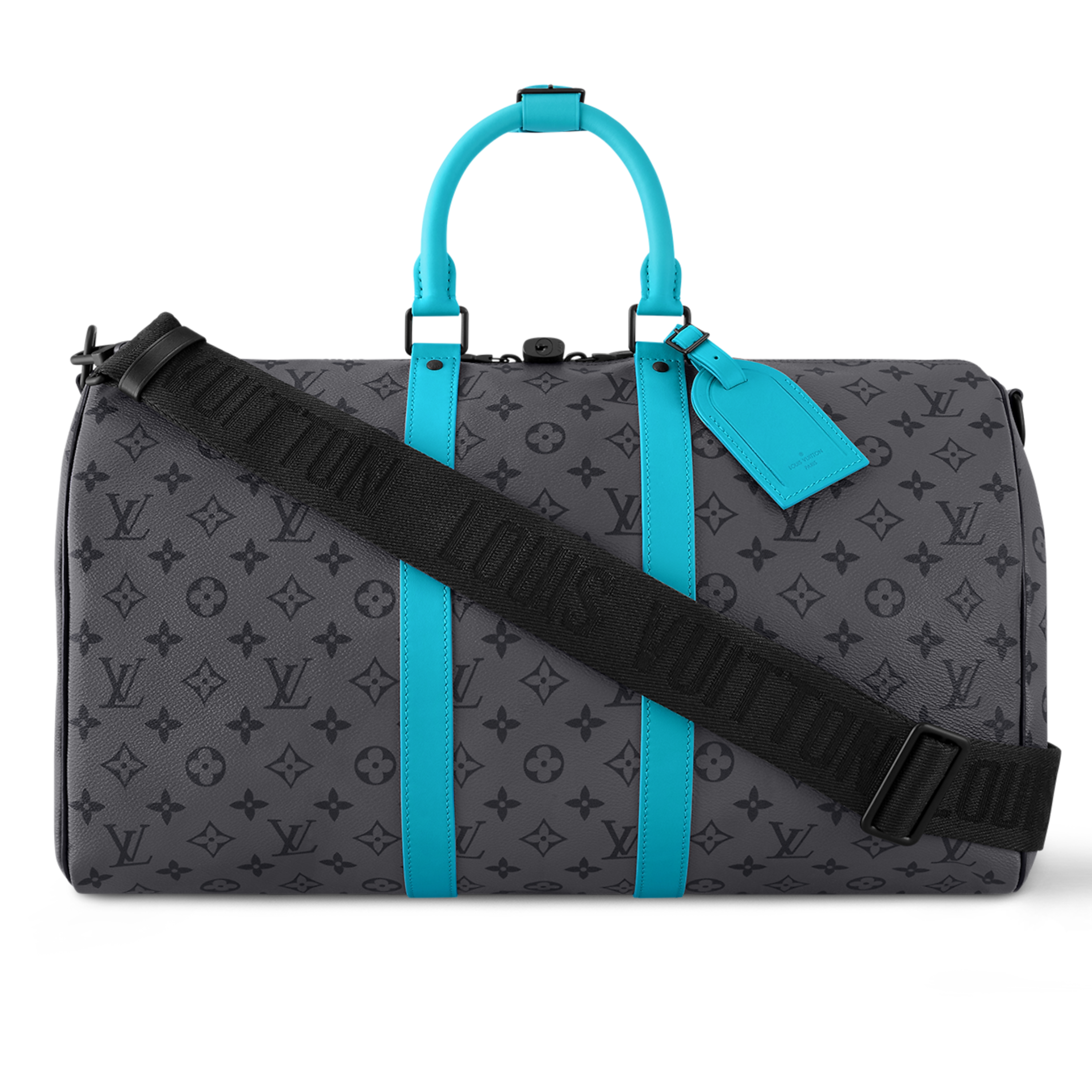 LOUIS VUITTON KEEPALL BANDOULIERE 45 DUFFEL BAG - GREY/BLUE