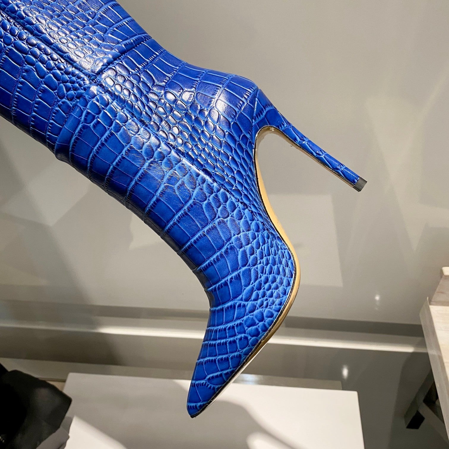 Paris Texas Crocodile Embossed Knee-High Boots – 2022 FW
