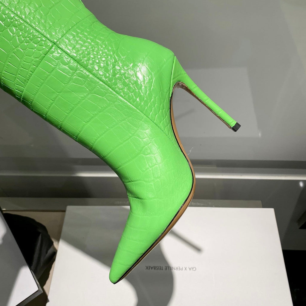 Paris Texas Crocodile Embossed Knee-High Boots – 2022 FW