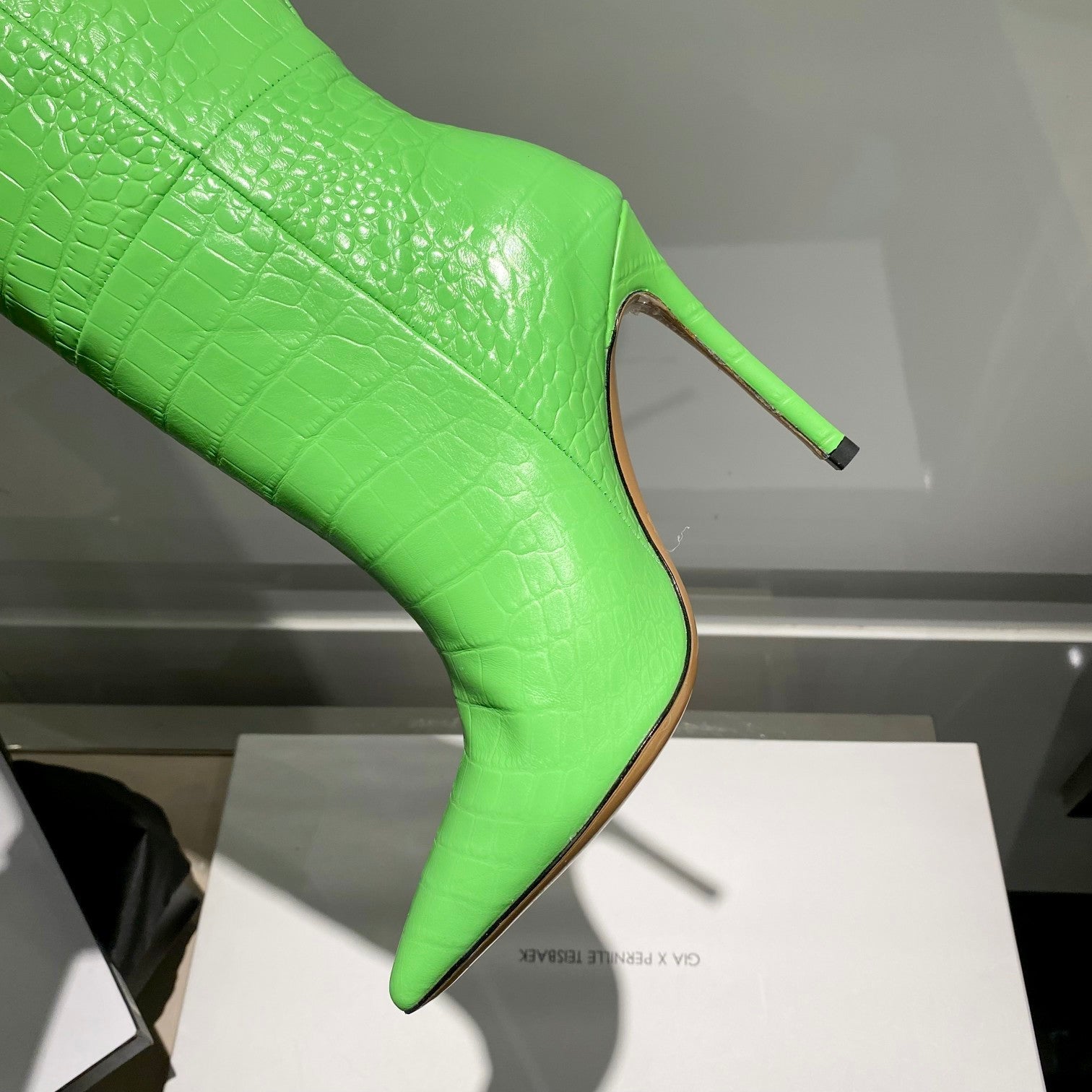 Paris Texas Crocodile Embossed Knee-High Boots – 2022 FW