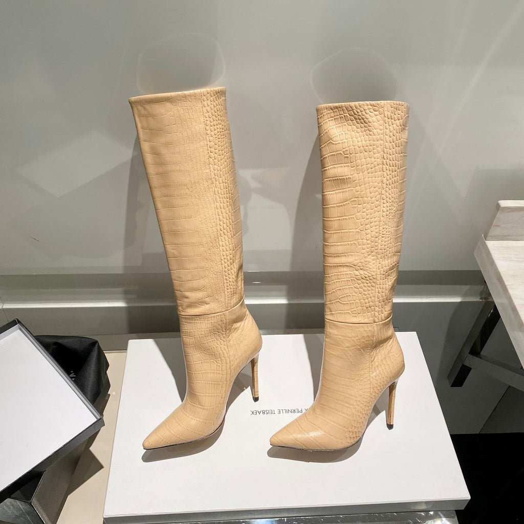 Paris Texas Crocodile Embossed Knee-High Boots – 2022 FW