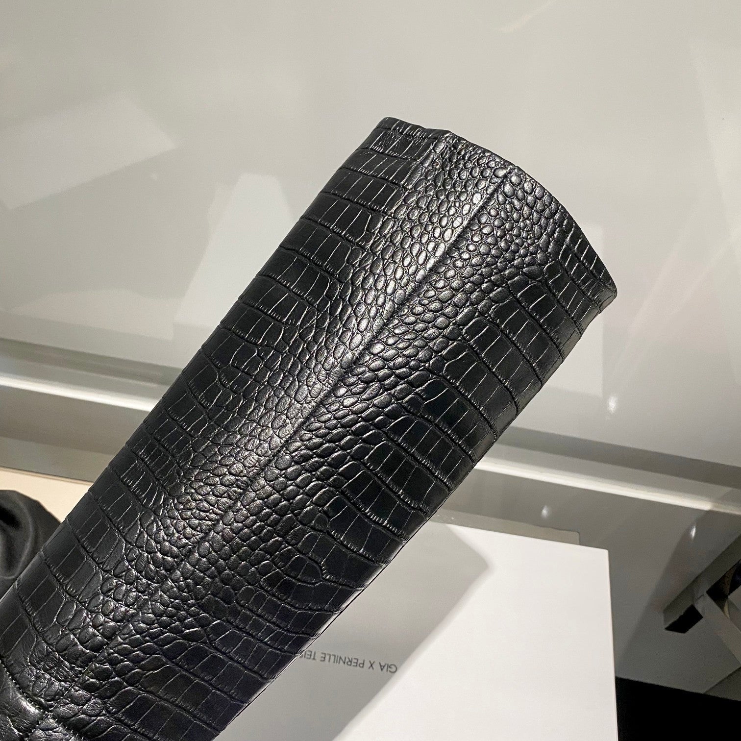 Paris Texas Crocodile Embossed Knee-High Boots – 2022 FW