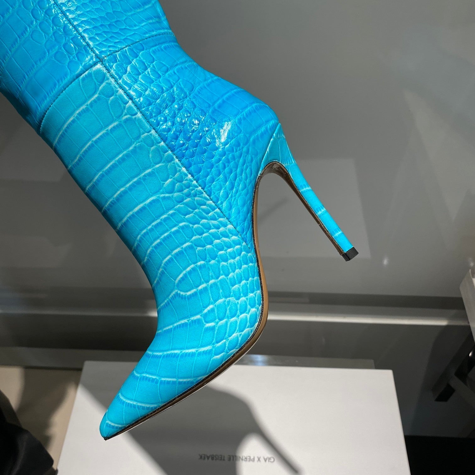 Paris Texas Crocodile Embossed Knee-High Boots – 2022 FW
