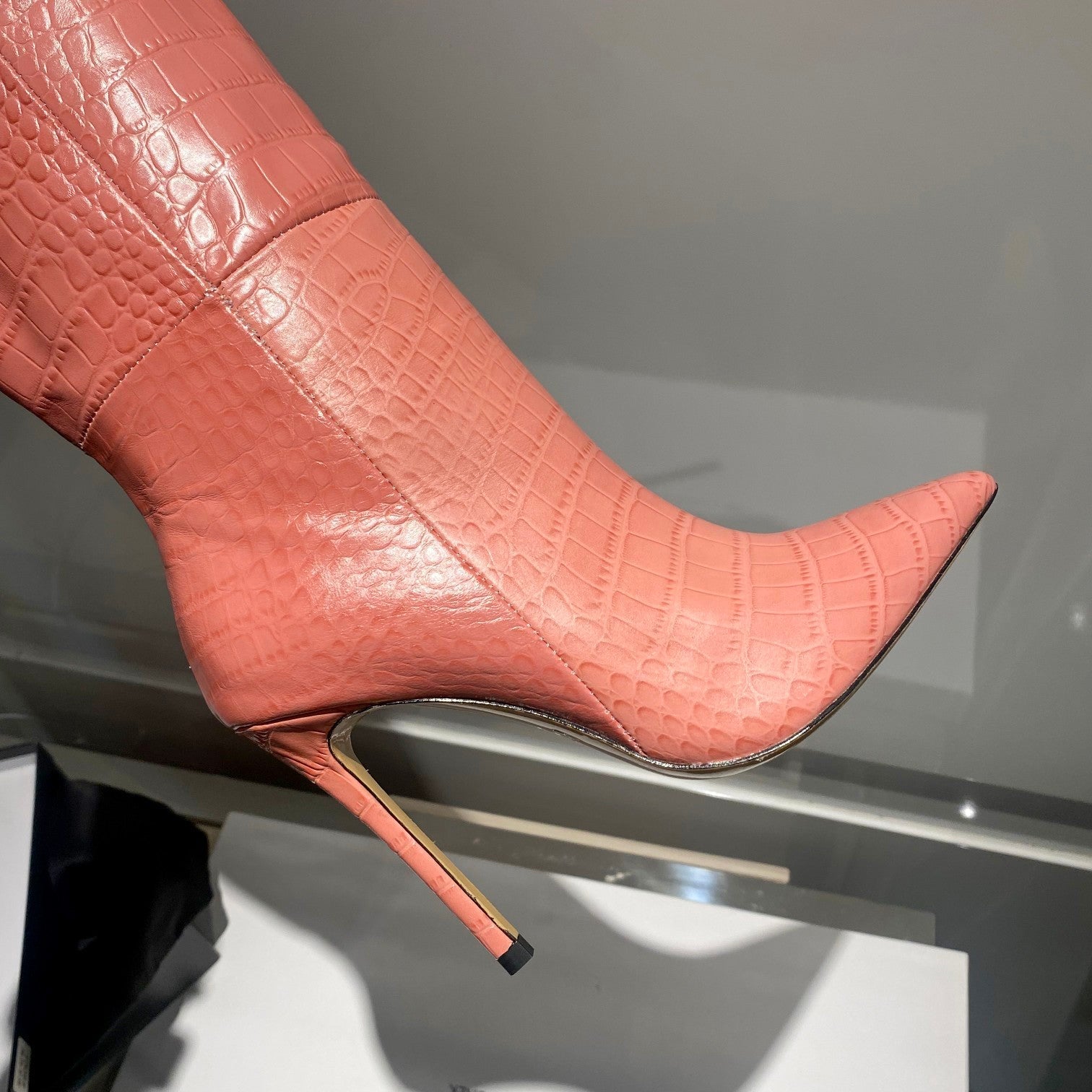 Paris Texas Crocodile Embossed Knee-High Boots – 2022 FW
