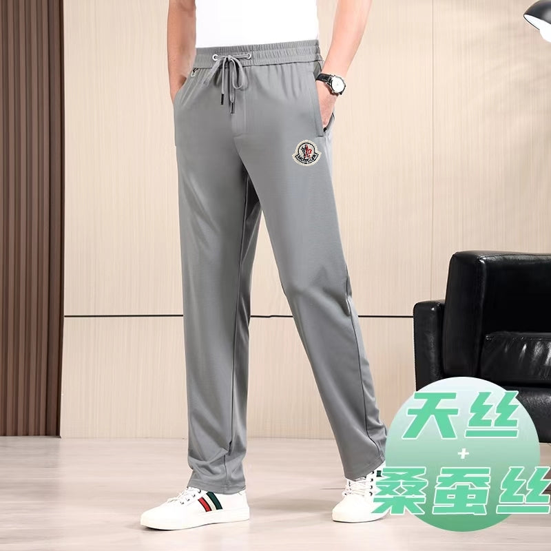 Moncler Tencel Straight-Leg Elastic Casual Pants – 2025 Collection