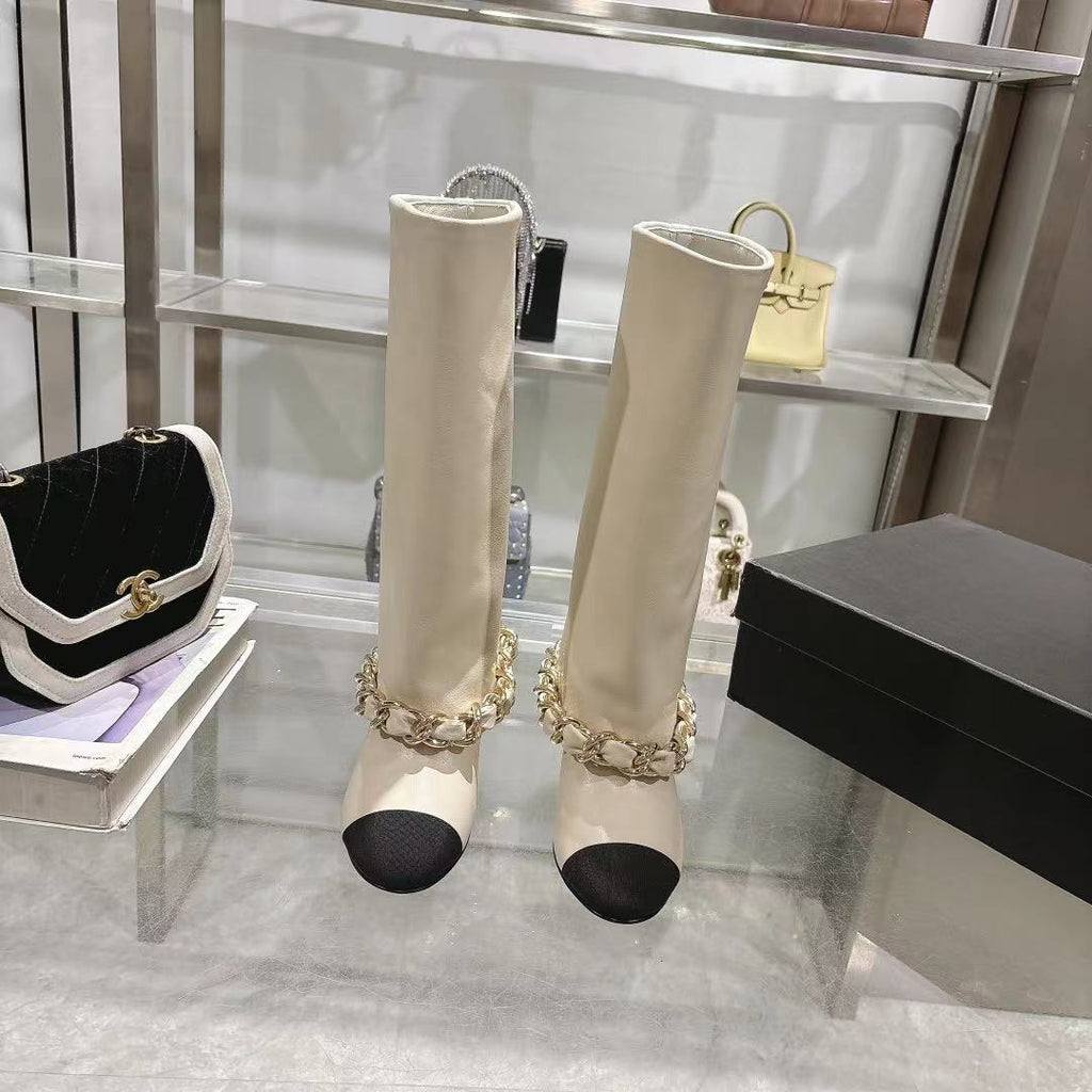 Chanel 25B Runway Chain Knee-High Boots – Autumn/Winter Collection