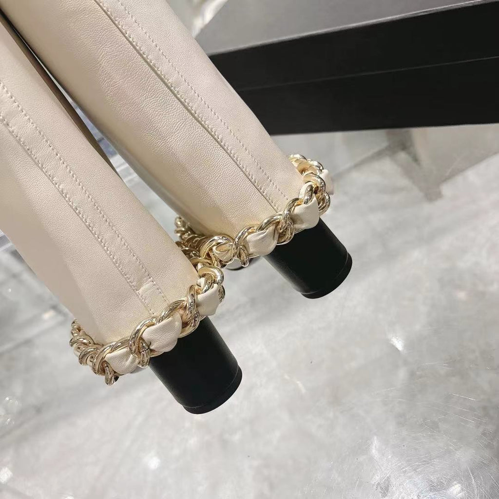 Chanel 25B Runway Chain Knee-High Boots – Autumn/Winter Collection