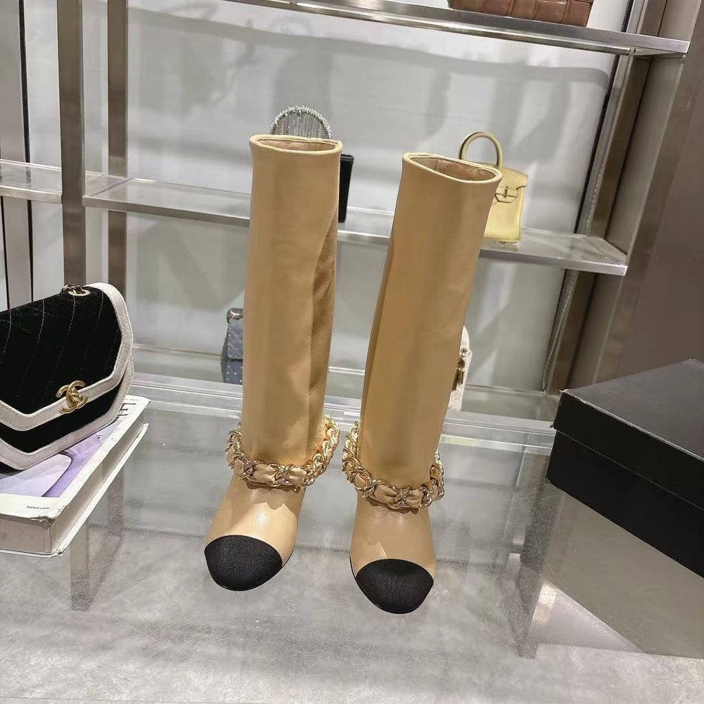Chanel 25B Runway Chain Knee-High Boots – Autumn/Winter Collection