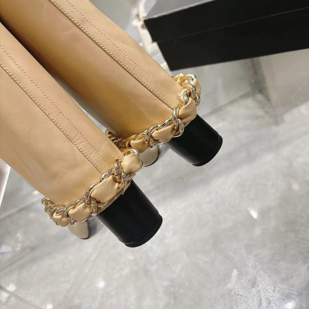 Chanel 25B Runway Chain Knee-High Boots – Autumn/Winter Collection