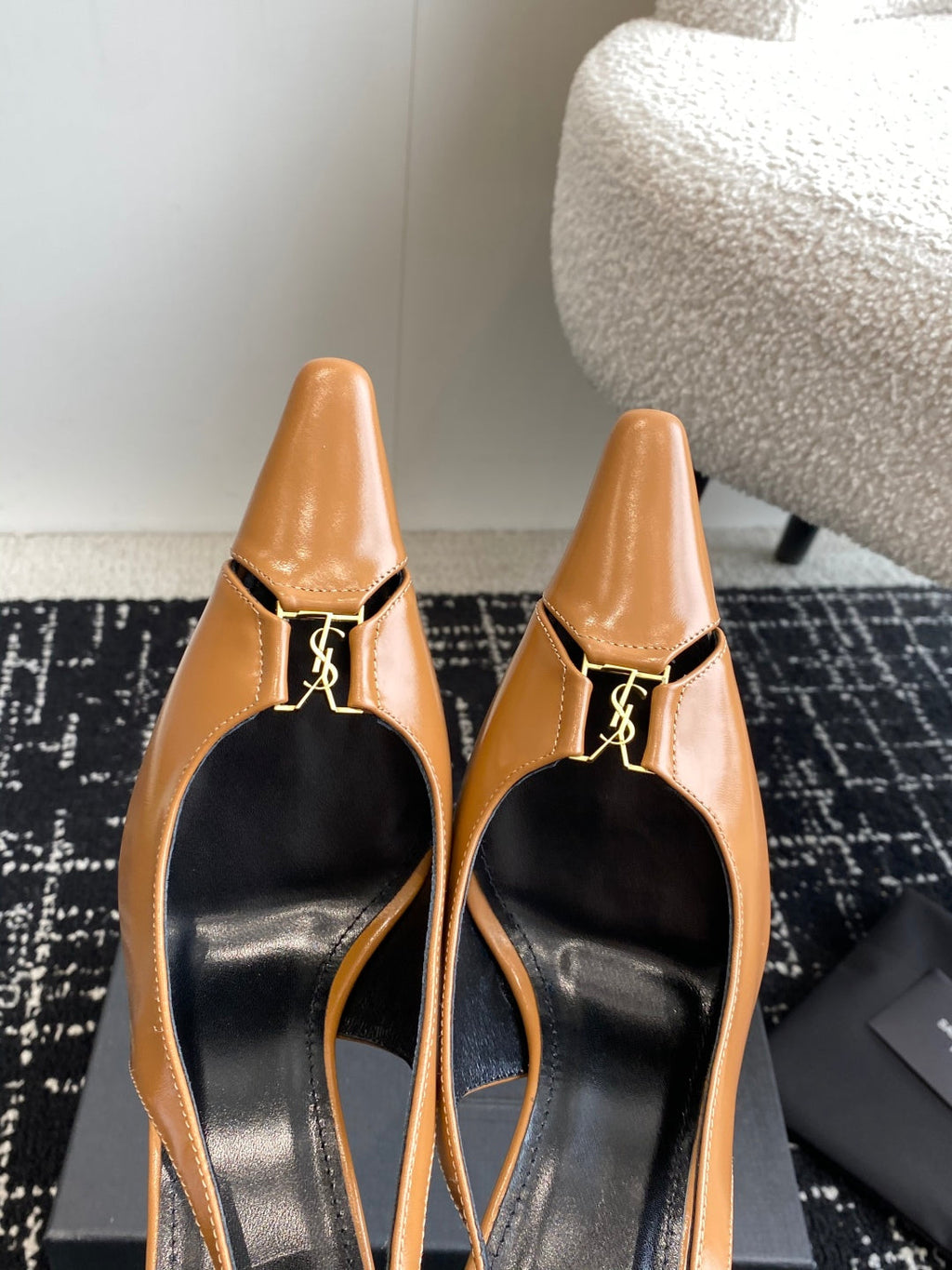 Saint Laurent Square-Toe YSL Buckle Pumps – 25SS