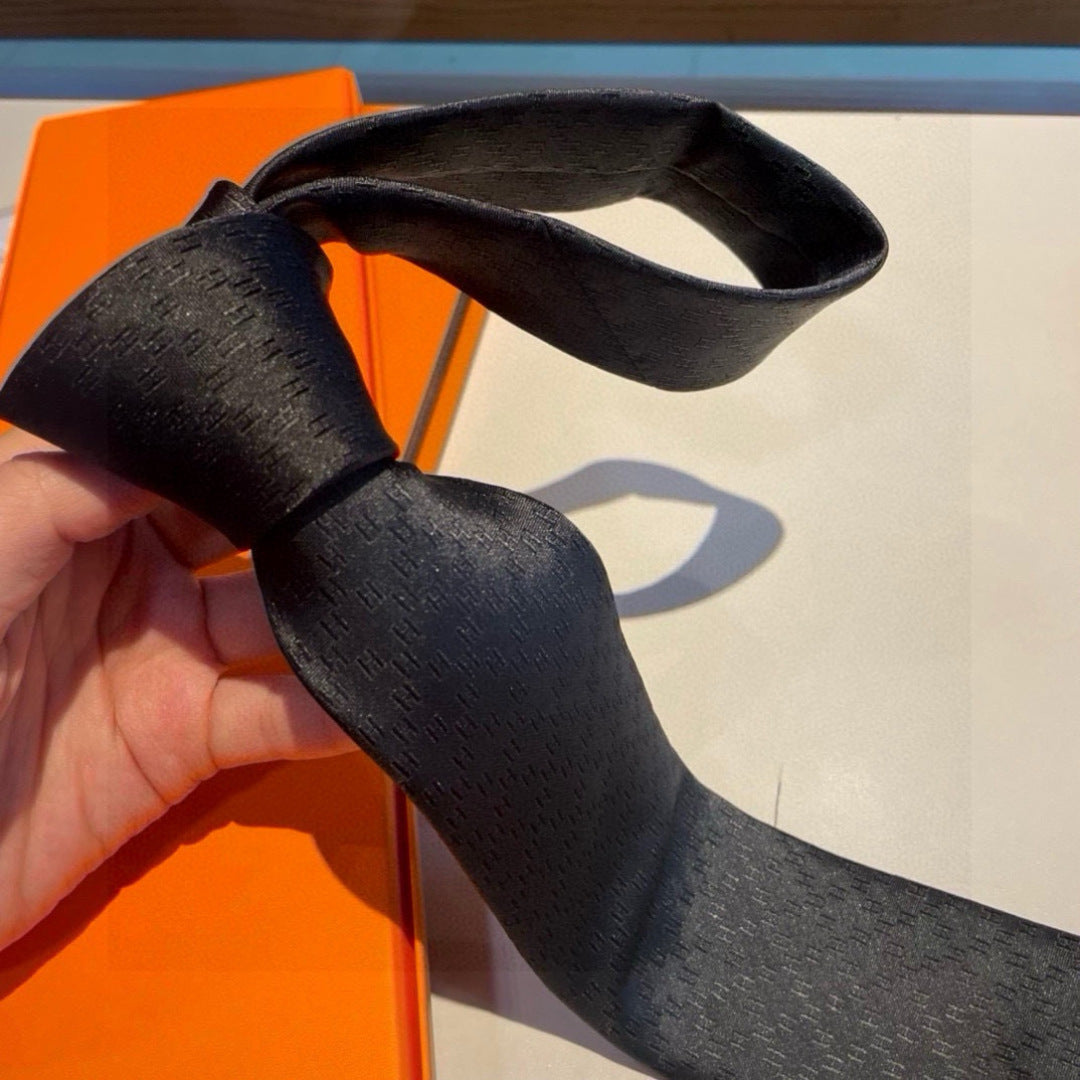 Hermès Men's Diamond H Pattern Silk Tie
