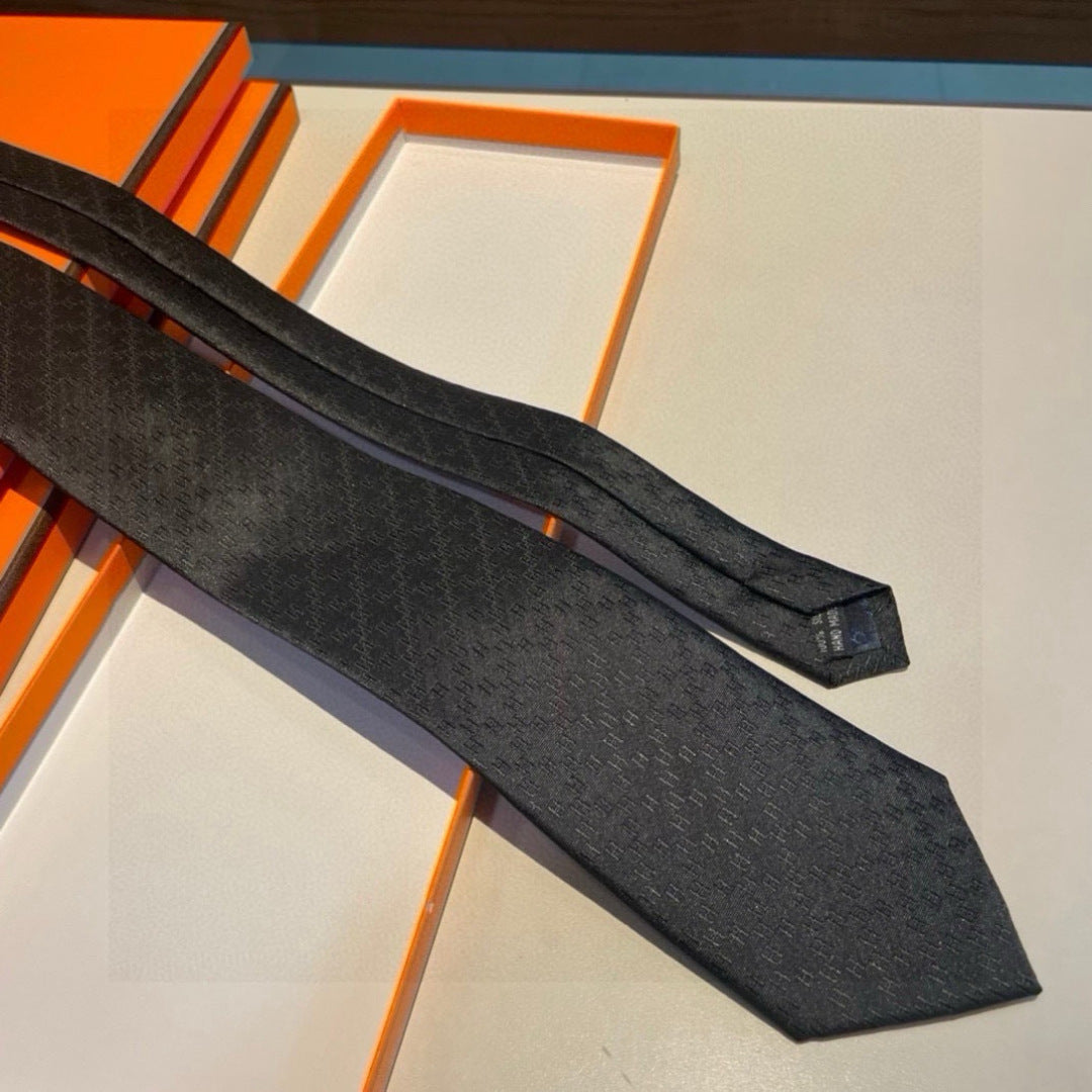 Hermès Men's Diamond H Pattern Silk Tie