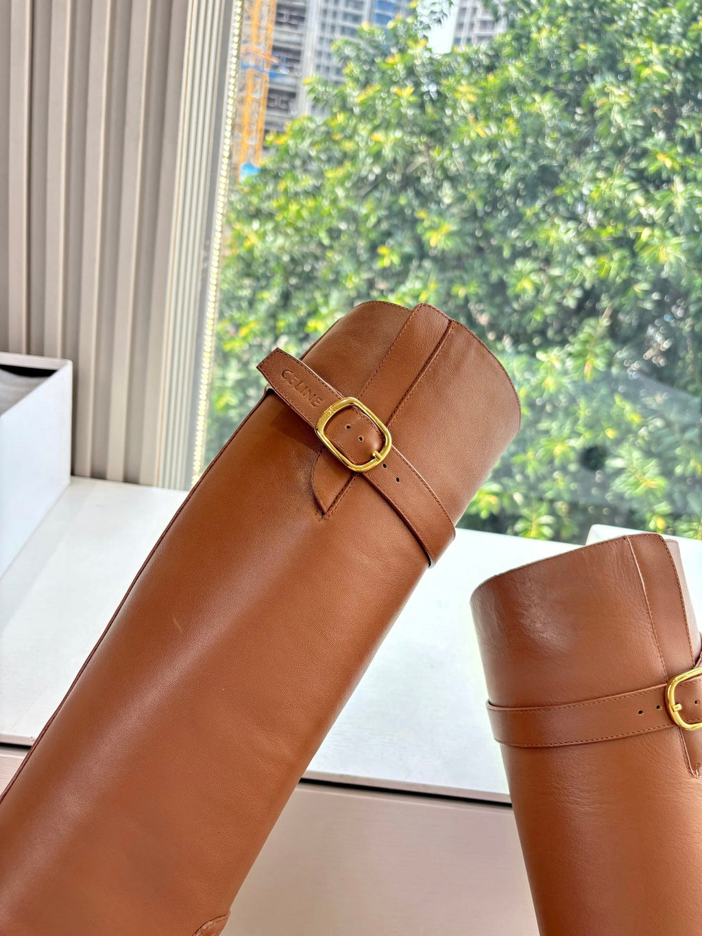 Celine Triomphe Leather Knight Boots – 2025 Autumn/Winter Collection