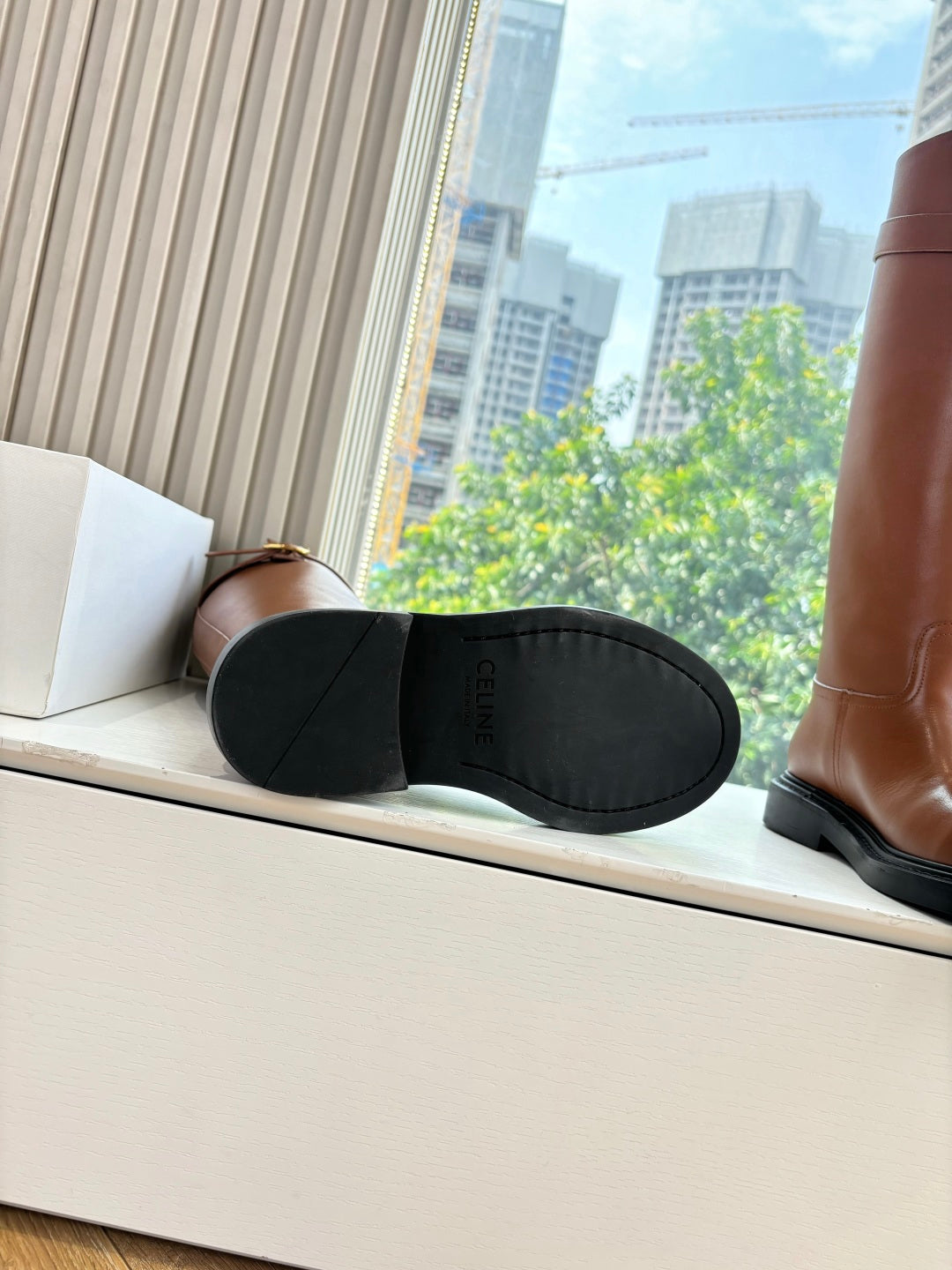 Celine Triomphe Leather Knight Boots – 2025 Autumn/Winter Collection