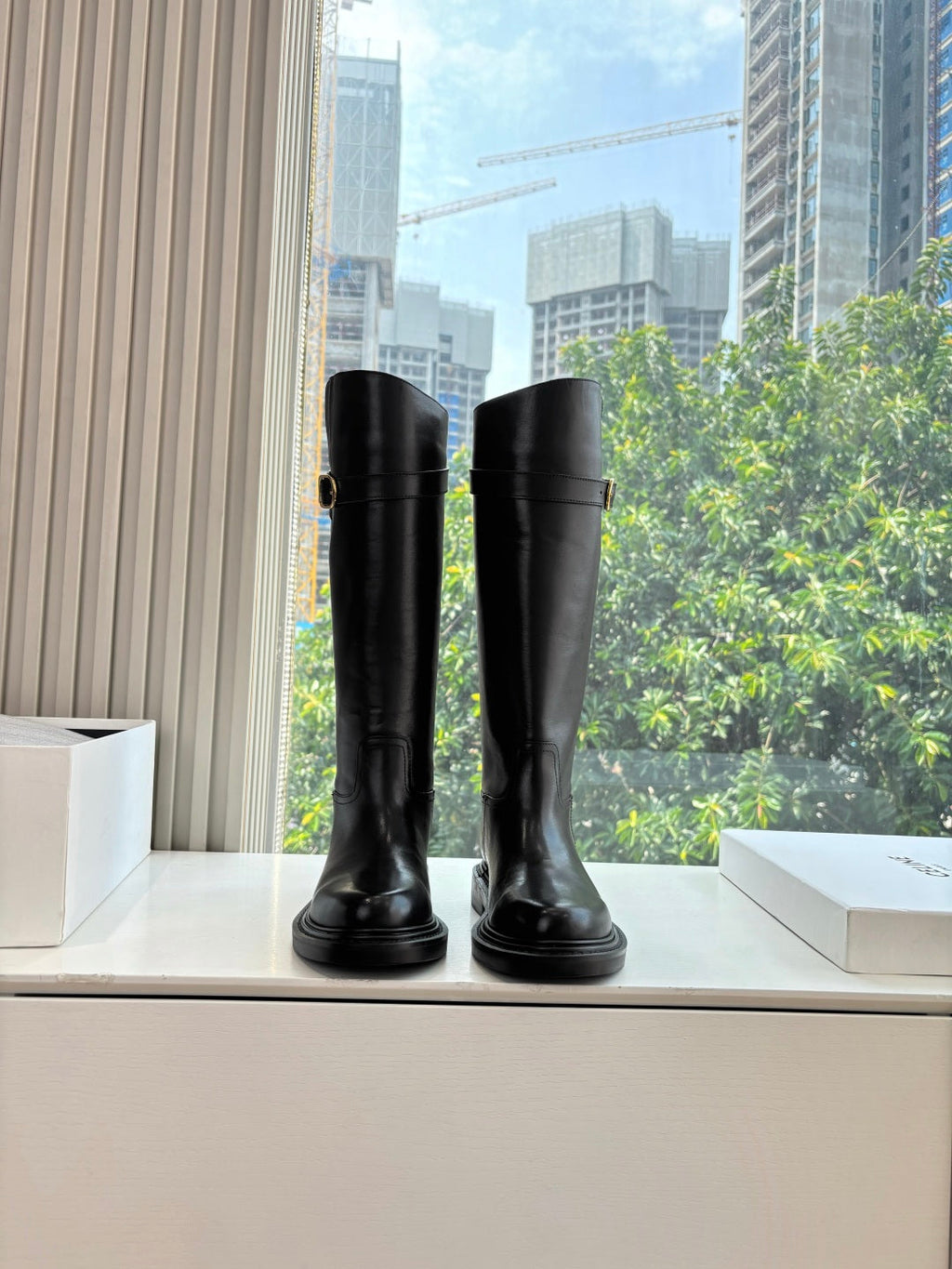 Celine Triomphe Leather Knight Boots – 2025 Autumn/Winter Collection