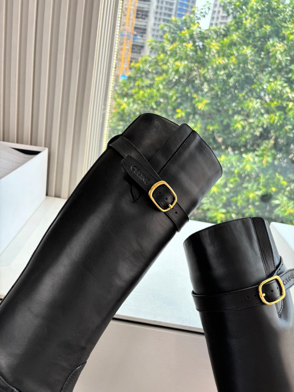 Celine Triomphe Leather Knight Boots – 2025 Autumn/Winter Collection