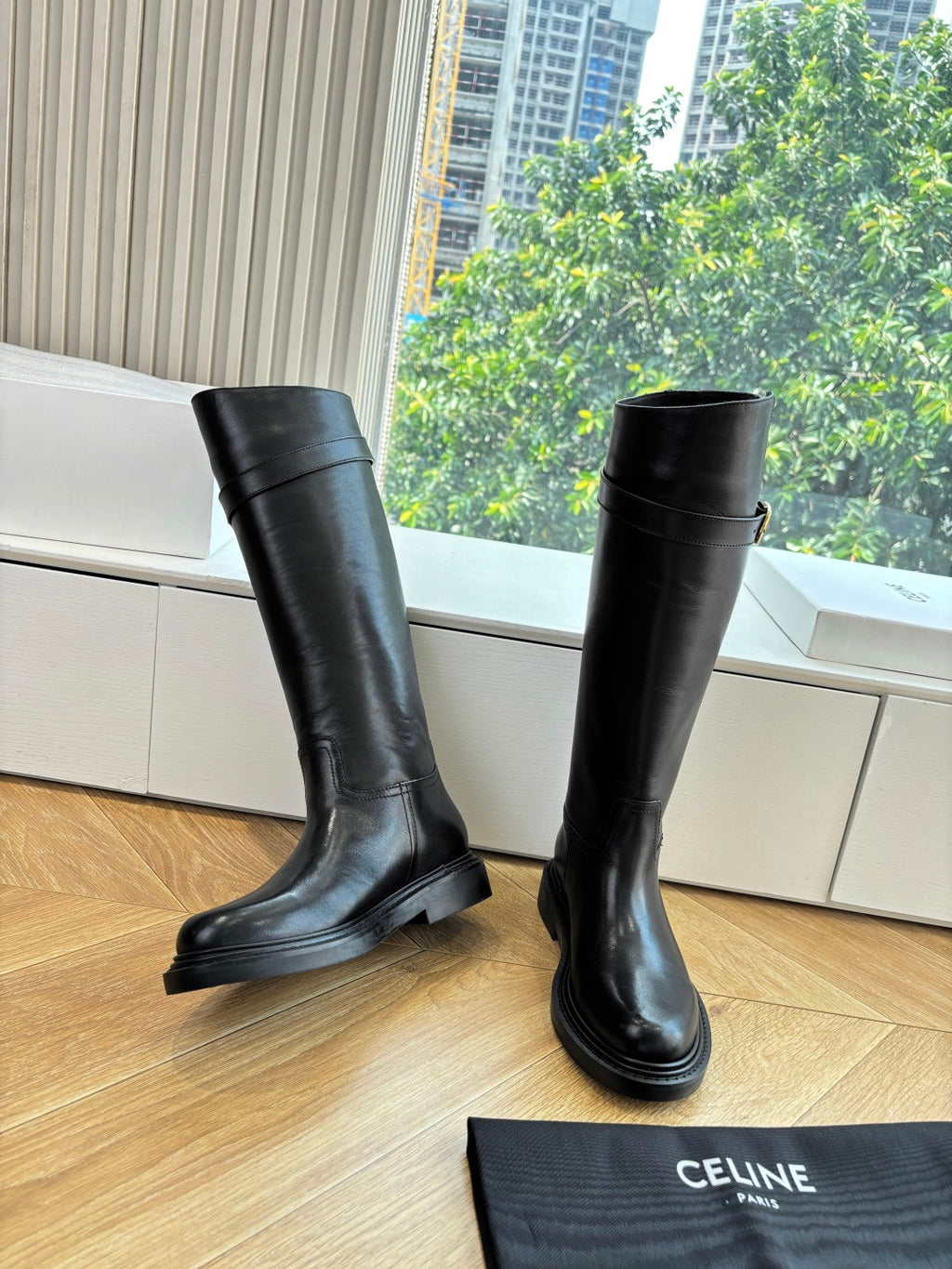 Celine Triomphe Leather Knight Boots – 2025 Autumn/Winter Collection