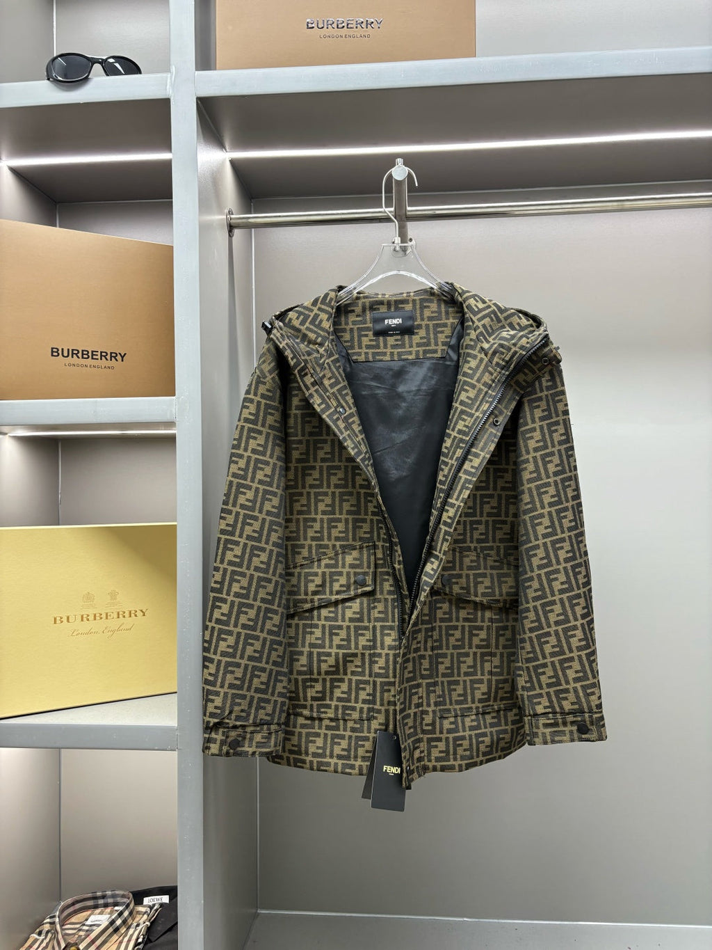 Fendi FF Jacquard Hooded Thin Jacket
