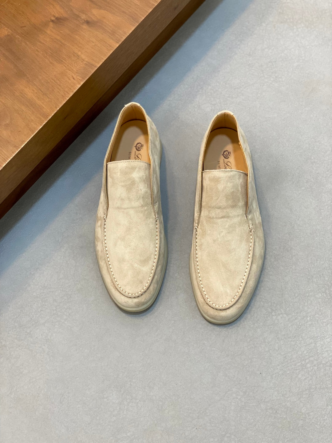 Loro Piana Suede Leather Slip-On Loafers