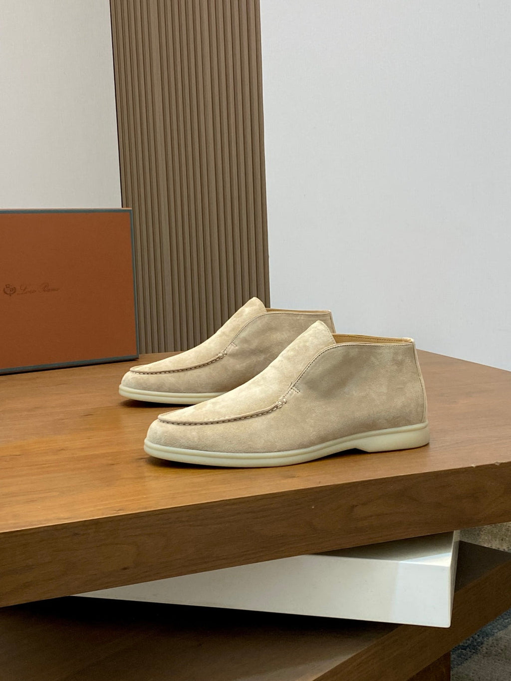 Loro Piana Suede Leather Slip-On Loafers