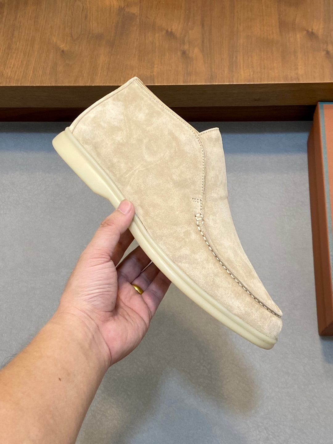 Loro Piana Suede Leather Slip-On Loafers