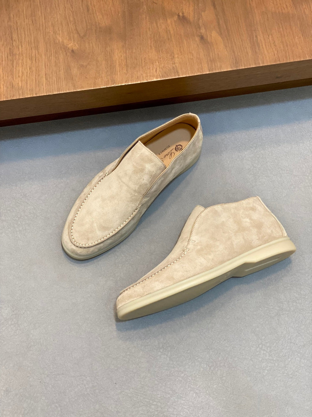 Loro Piana Suede Leather Slip-On Loafers