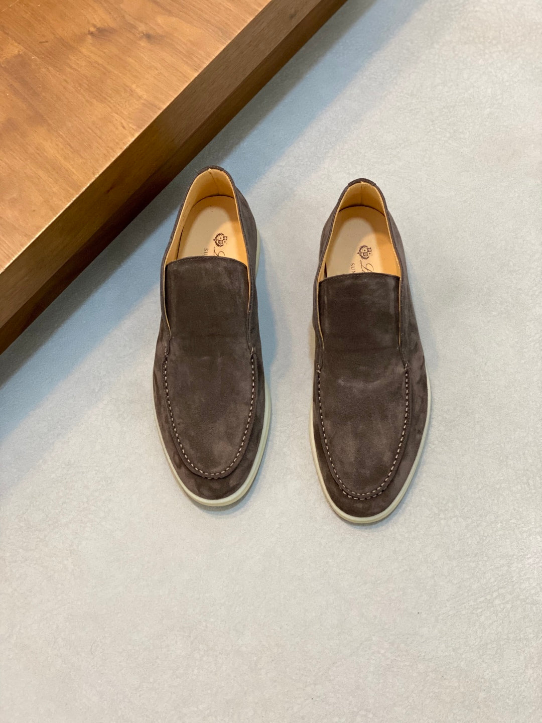 Loro Piana Suede Leather Slip-On Loafers