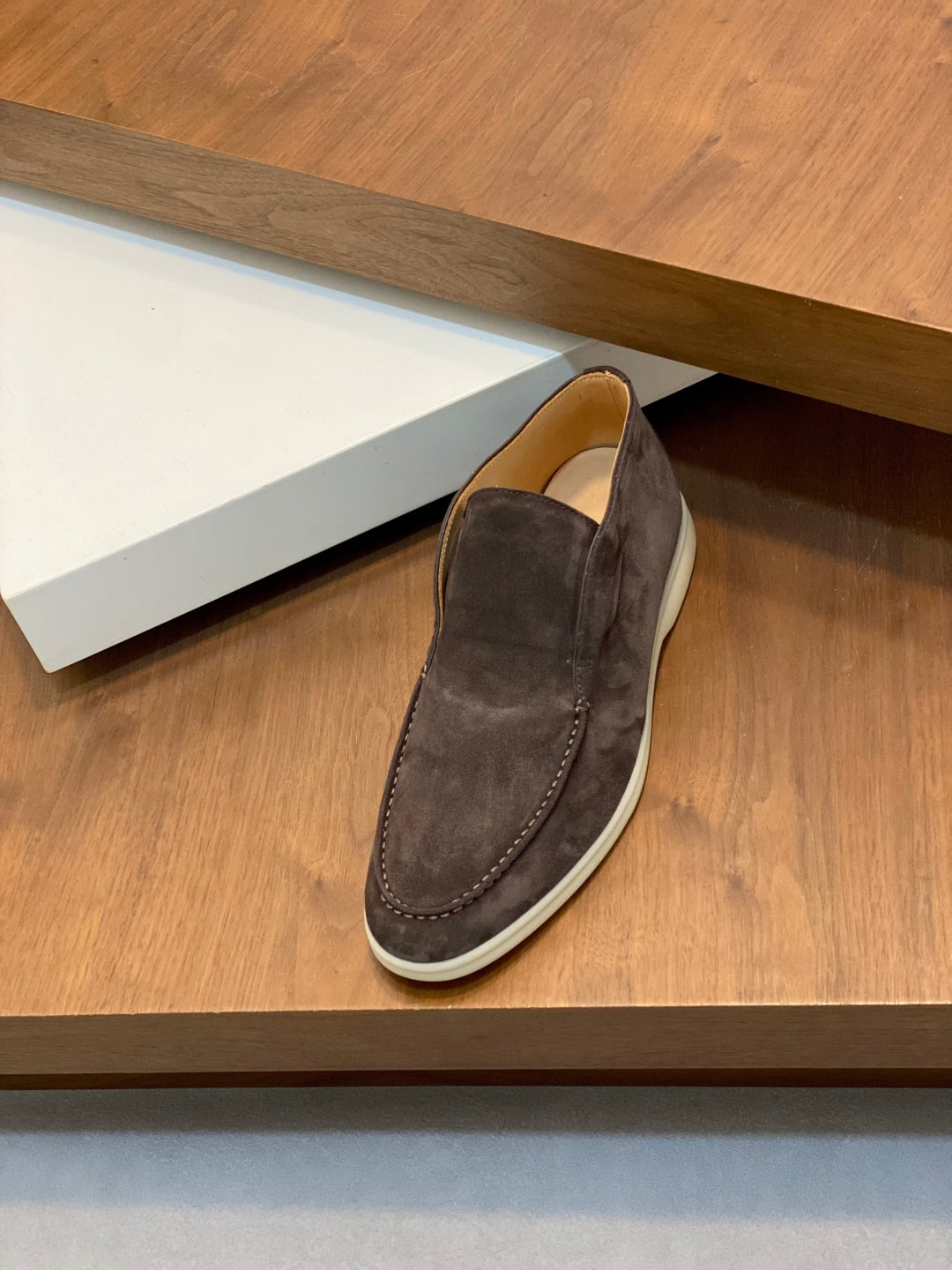 Loro Piana Suede Leather Slip-On Loafers