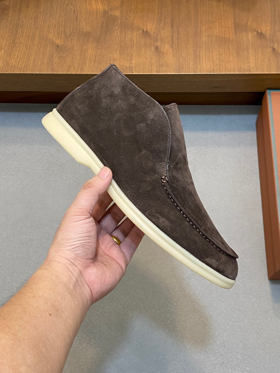 Loro Piana Suede Leather Slip-On Loafers
