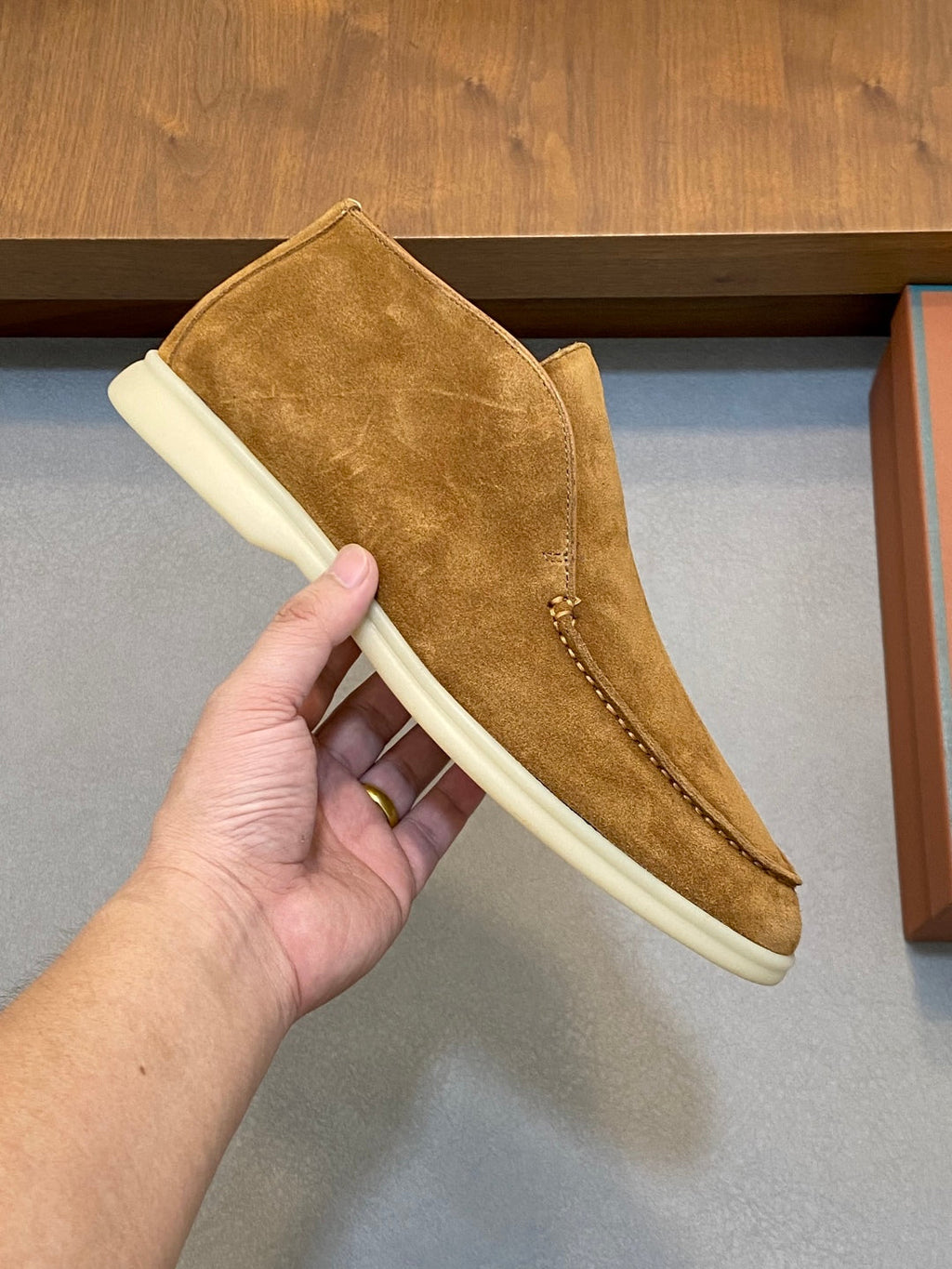 Loro Piana Suede Leather Slip-On Loafers