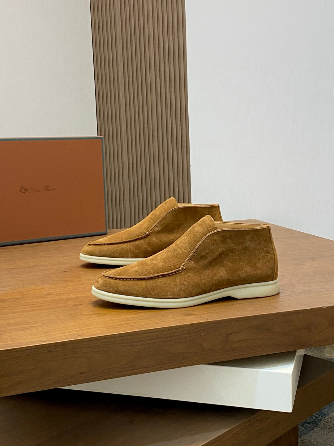 Loro Piana Suede Leather Slip-On Loafers
