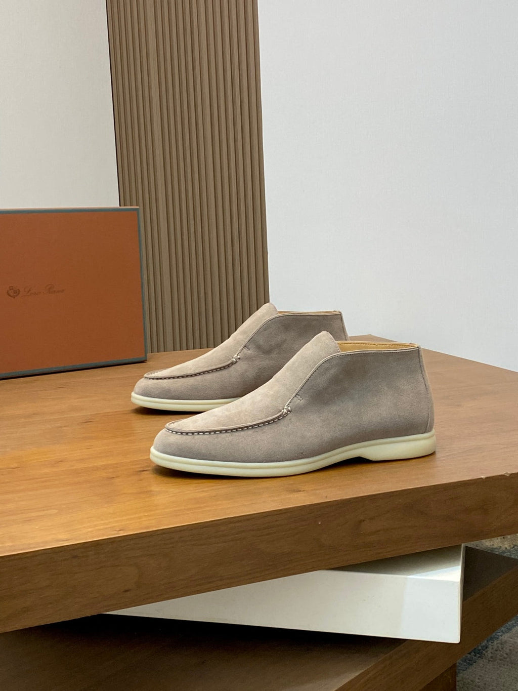 Loro Piana Suede Leather Slip-On Loafers