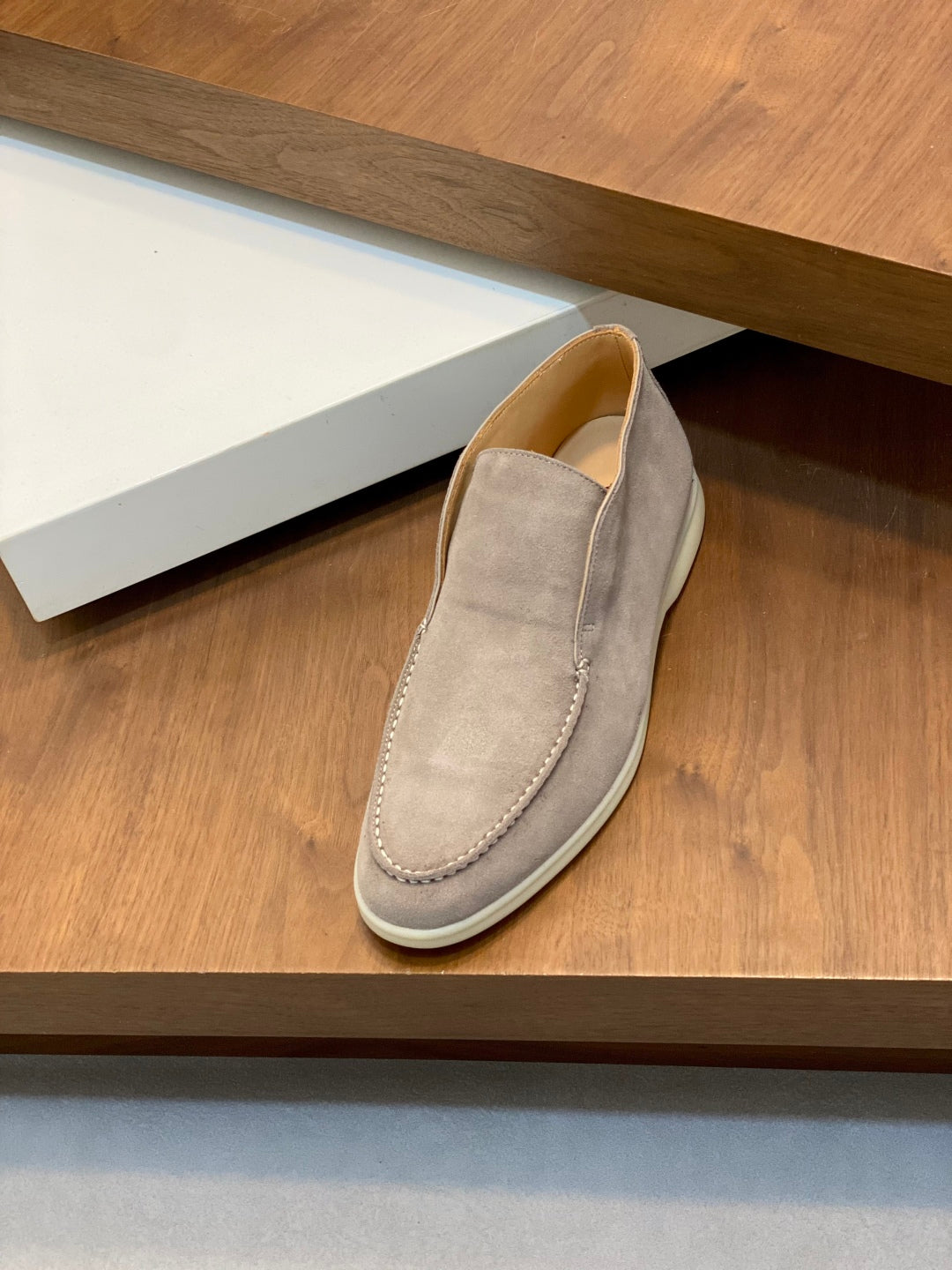 Loro Piana Suede Leather Slip-On Loafers