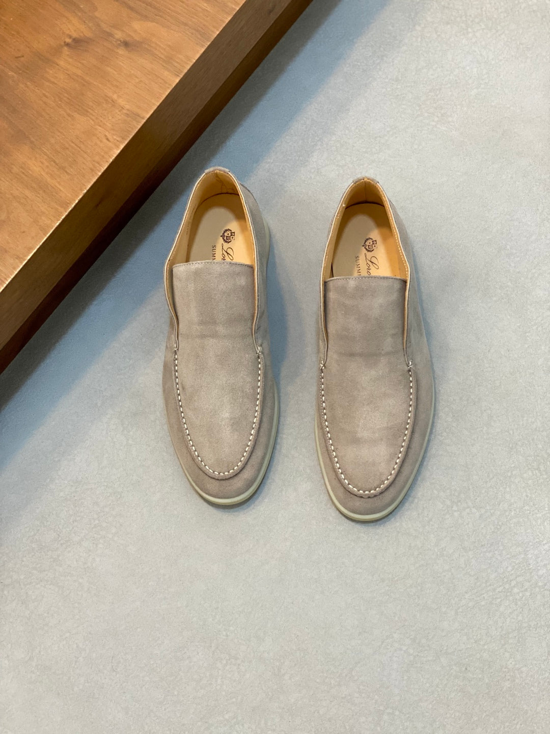 Loro Piana Suede Leather Slip-On Loafers