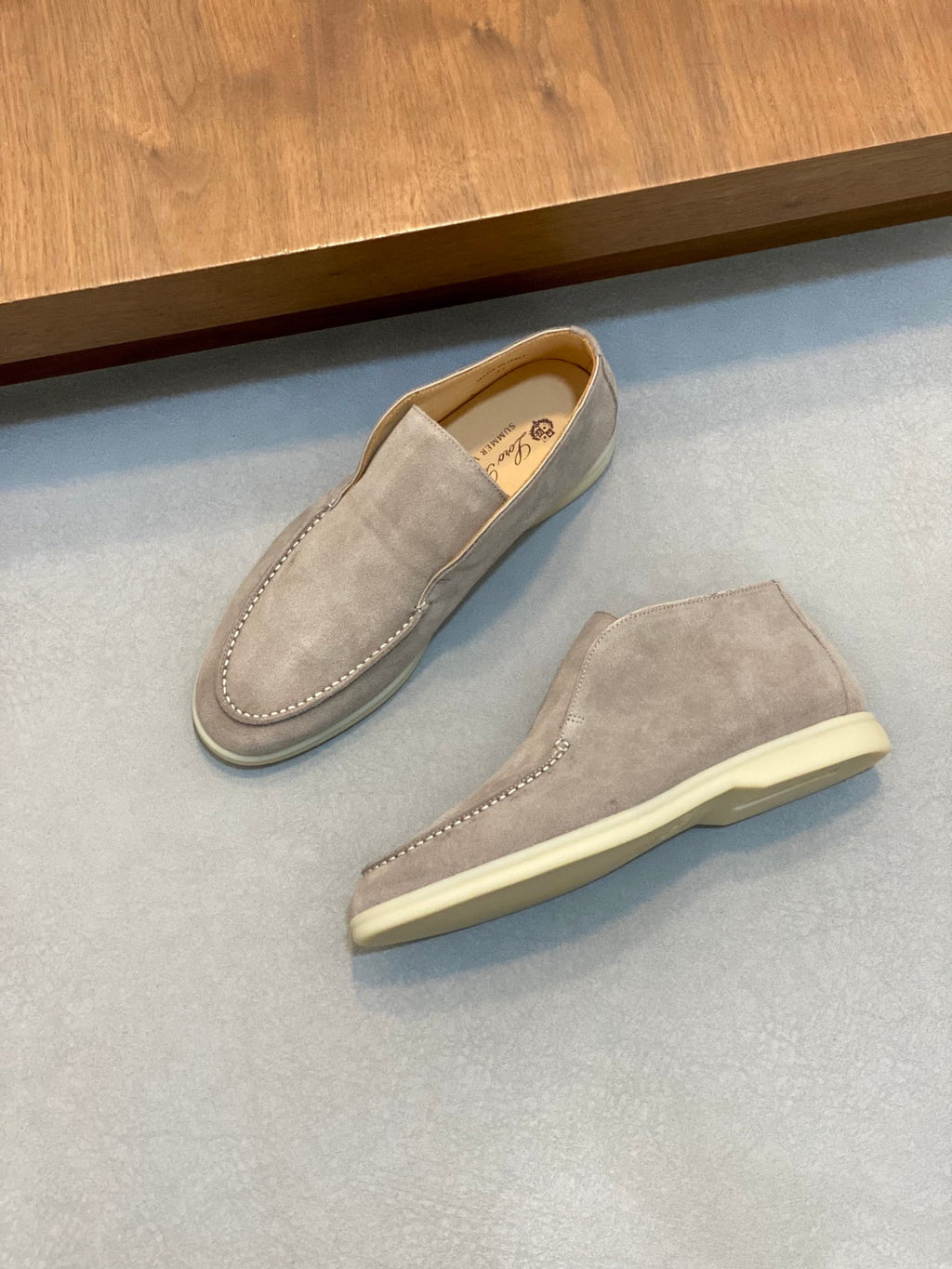 Loro Piana Suede Leather Slip-On Loafers
