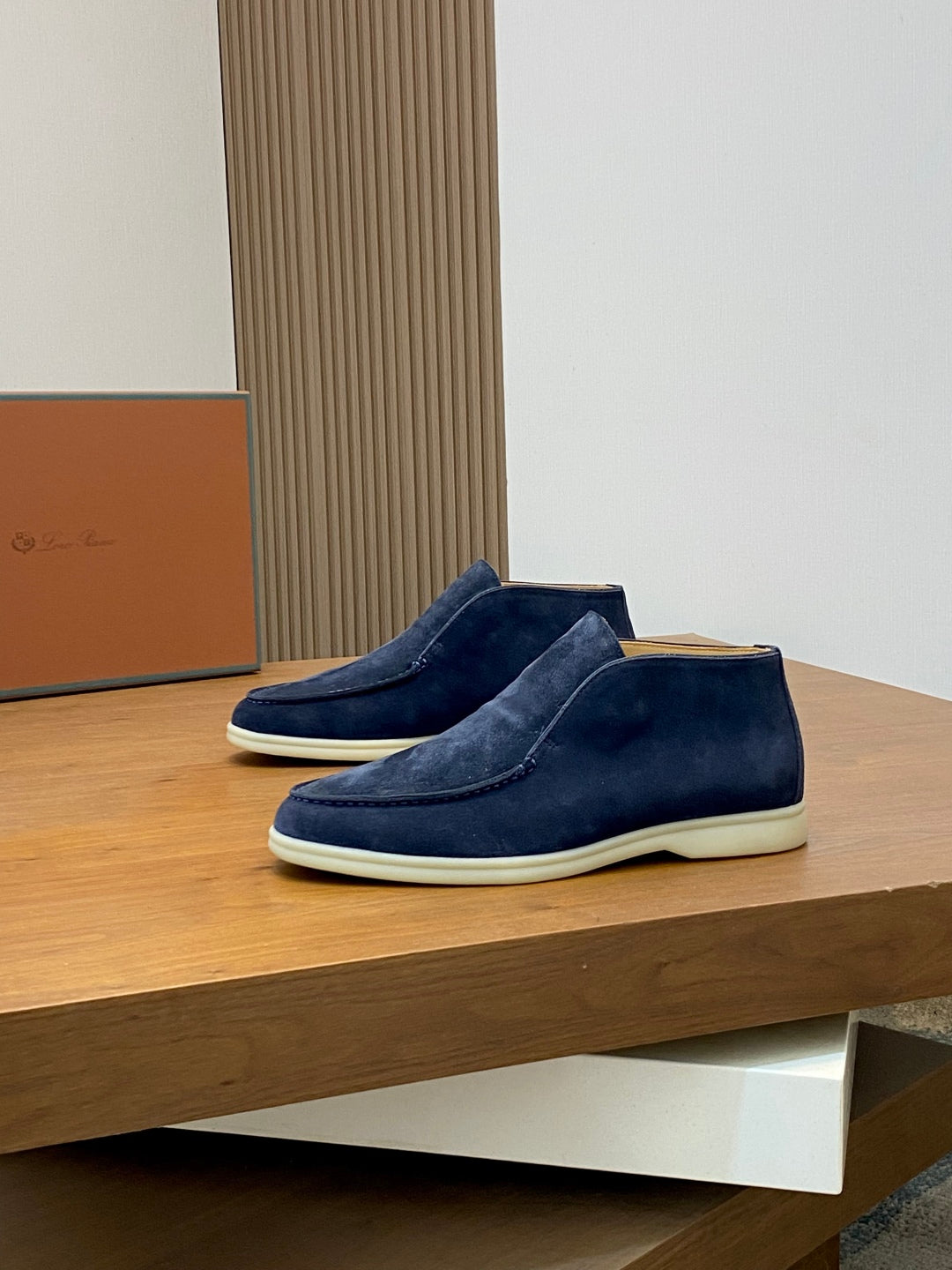 Loro Piana Suede Leather Slip-On Loafers