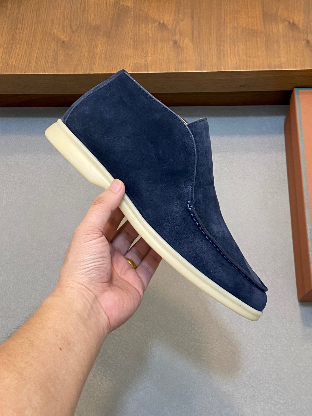 Loro Piana Suede Leather Slip-On Loafers