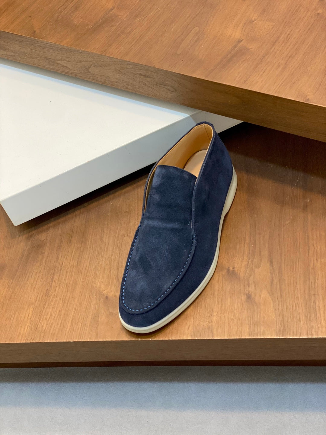 Loro Piana Suede Leather Slip-On Loafers
