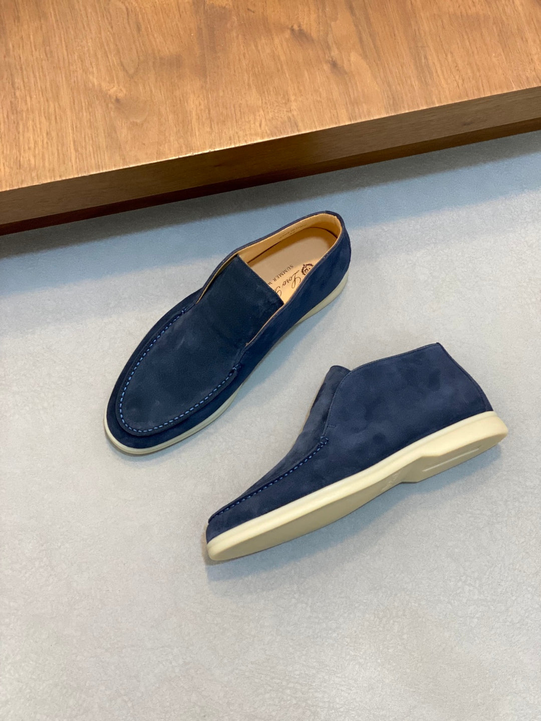 Loro Piana Suede Leather Slip-On Loafers