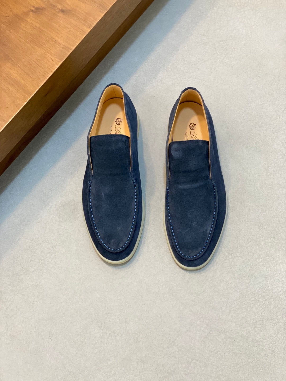 Loro Piana Suede Leather Slip-On Loafers