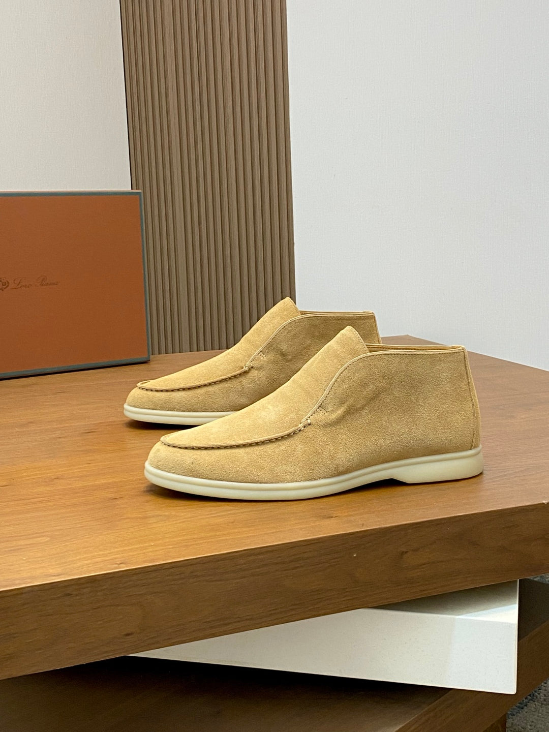 Loro Piana Suede Leather Slip-On Loafers